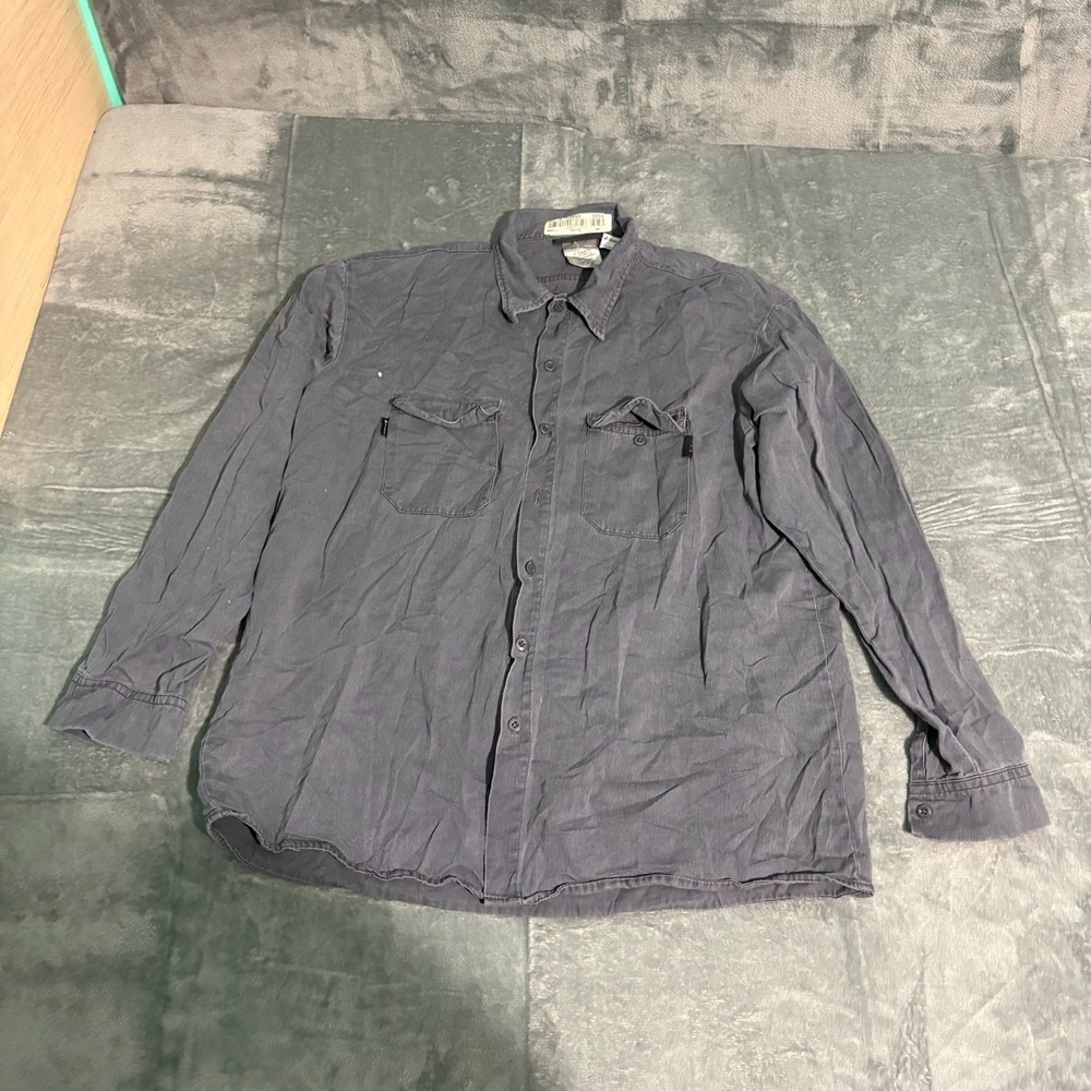 WorkRite FR Shirt Mens XL Long Sleeve Button Down Gray Westex Ultrasoft